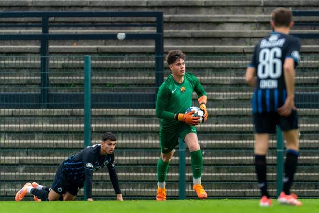 2025-11-05 Club Brugge KV v FC Barcelona, Barca - UEFA Youth League 2025 26 ROESELARE, BELGIUM - NOVEMBER 5: Max Bonfill of FC Barcelona during the UEFA Youth League 2025 26 match between Club Brugge KV and FC Barcelona at The NEST on November 5, 2025 in Roeselare, Belgium. Roeselare The NEST Belgium Content not available for redistribution in The Netherlands directly or indirectly through any third parties. Copyright: xJorisxVerwijstx