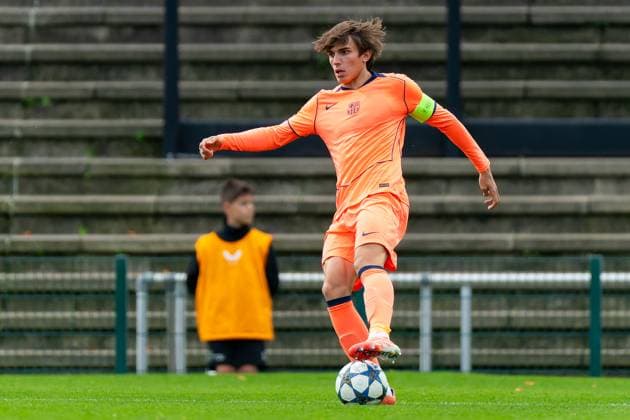 2025-11-05 Club Brugge KV v FC Barcelona, Barca - UEFA Youth League 2025 26 ROESELARE, BELGIUM - NOVEMBER 5: Andres Cuenca of FC Barcelona during the UEFA Youth League 2025 26 match between Club Brugge KV and FC Barcelona at The NEST on November 5, 2025 in Roeselare, Belgium. Roeselare The NEST Belgium Content not available for redistribution in The Netherlands directly or indirectly through any third parties. Copyright: xJorisxVerwijstx