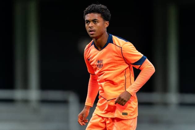 2025-11-05 Club Brugge KV v FC Barcelona, Barca - UEFA Youth League 2025 26 ROESELARE, BELGIUM - NOVEMBER 5: Shane Kluivert of FC Barcelona looks on during the UEFA Youth League 2025 26 match between Club Brugge KV and FC Barcelona at The NEST on November 5, 2025 in Roeselare, Belgium. Roeselare The NEST Belgium Content not available for redistribution in The Netherlands directly or indirectly through any third parties. Copyright: xJorisxVerwijstx