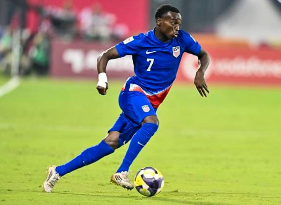 USA v Burkina Faso : Group J - FIFA U-17 World Cup Qatar 2025 Nimfasha Berchimas of the United States in action during the FIFA U-17 World Cup Qatar 2025 Group I match between USA and Burkina Faso in Doha, Qatar, on November 5, 2025. DOHA Qatar Copyright: xNOUSHADx