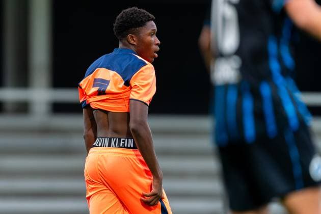 2025-11-05 Club Brugge KV v FC Barcelona, Barca - UEFA Youth League 2025 26 ROESELARE, BELGIUM - NOVEMBER 5: Hafiz Gariba of FC Barcelona looks dejected during the UEFA Youth League 2025 26 match between Club Brugge KV and FC Barcelona at The NEST on November 5, 2025 in Roeselare, Belgium. Roeselare The NEST Belgium Content not available for redistribution in The Netherlands directly or indirectly through any third parties. Copyright: xJorisxVerwijstx