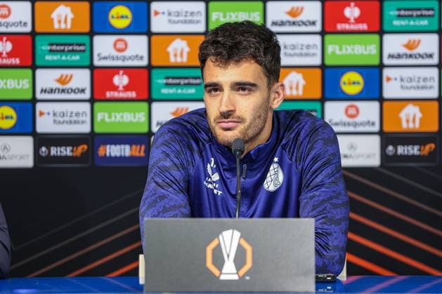 GNK Dinamo press conference, PK, Pressekonferenz GNK Dinamo player Sandro Kulenovic during press conference before UEFA Europa League group phase football match with Celta Vigo in Zagreb, Croatia on 05. November 2025.  GoranxStanzl PIXSELL