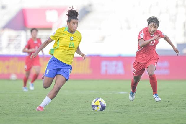 CALCIO - FIFA Mondiali - U17, U 17 Women - Semifinal - Brazil vs North Korea 13 Maria (Forward) of Brazil U-17 is in action during the FIFA U-17 Women s World Cup Morocco 2025 Semifinal match between Brazil and Korea DPR in Rabat, Morocco, on November 5, 2025, at the Olympic Stadium Morocco Morocco  Copyright: xIPAxSport ABACAx