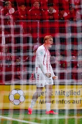 COLOGNE, GERMANY - 5 NOVEMBER, 2025: Fynn Schenten, goal - The football match of UEFA Youth League 1.FC Koeln vs Racing FC Union at Franz Kremer Stadium.  Copyright: xVITALIIxKLIUIEVx