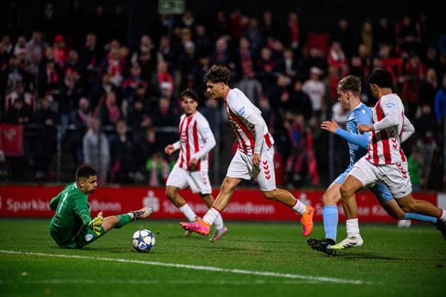 COLOGNE, GERMANY - 5 NOVEMBER, 2025: Alessandro Puzzo, goal - The football match of UEFA Youth League 1.FC Koeln vs Racing FC Union at Franz Kremer Stadium.  Copyright: xVITALIIxKLIUIEVx
