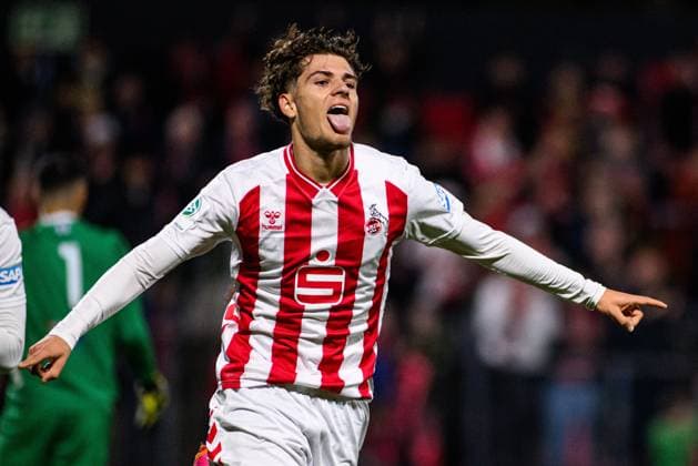 COLOGNE, GERMANY - 5 NOVEMBER, 2025: Alessandro Puzzo, goal - The football match of UEFA Youth League 1.FC Koeln vs Racing FC Union at Franz Kremer Stadium.  Copyright: xVITALIIxKLIUIEVx