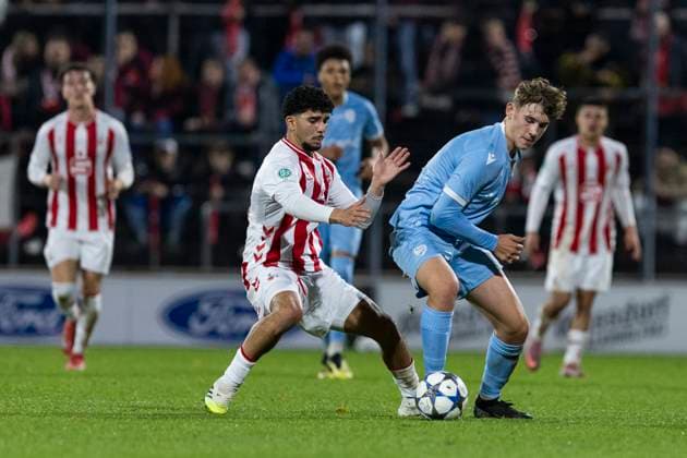 UEFA Youth League 1 FC Köln Racing FC Union Luxembourg 05 11 2025 Fayssal Harchaoui 1 FC Köln U19, 10 , Bruno Giesteira Racing FC Union Luxembourg U19, 15 UEFA Youth League, second leg of the championship round 2, 1 FC Köln Racing FC Union Luxembourg, on 05 11 2025, Franz Kremer Stadium, Cologne Copyright: xBEAUTIFULxSPORTS Meuselx