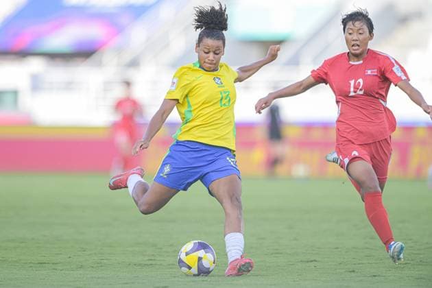 Brazil v Korea DPR: FIFA U-17 Women s World Cup Morocco 2025 Semi Final Maria, a forward for Brazil U-17, is in action during the FIFA U-17 Women s World Cup Morocco 2025 semifinal match between Brazil and Korea DPR in Rabat, Morocco, on November 5, 2025, at the Olympic Stadium Rabat Morocco  Copyright: xAndreaxxAmatox originalFilename:amato-notitle251105_npTfI.jpg