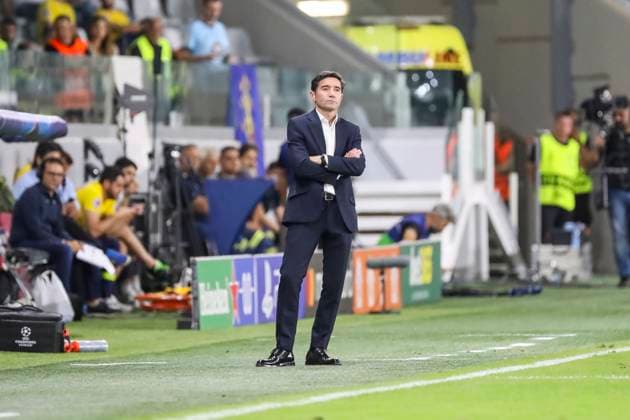 UEFA Champions League : Pafos vs Villarreal Villarreal Coach MARCELINO is seen during the game. Pafos plays against Villarreal for the matchday 4 of the League Phase of the UEFA Champions League competition, Limassol, Cyprus, on Nov. 5, 2025. Limassol Cyprus Copyright: xKOSTASxPIKOULASx