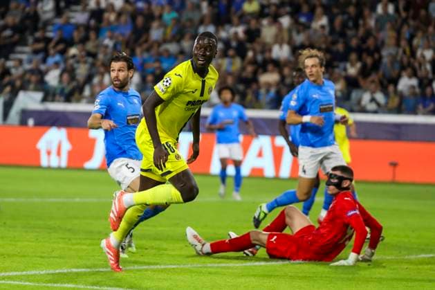 UEFA Champions League : Pafos vs Villarreal PAPE GUEYE of Villarreal reacts during the game. Pafos plays against Villarreal for the matchday 4 of the League Phase of the UEFA Champions League competition, Limassol, Cyprus, on Nov. 5, 2025. Limassol Cyprus Copyright: xKOSTASxPIKOULASx