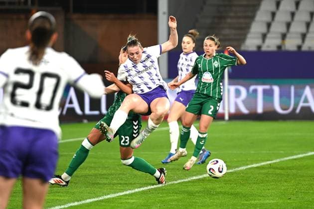 Ramona Maier Google Pixel Women Bundesliga SGS Essen Werder Bremen 05 11 2025 Goal chance by Ramona Maier SGS Essen Google Pixel Women Bundesliga, 09 Matchday, SGS Essen vs Werder Bremen on November 05 2025 at Stadion an der Hafenstraße, Essen