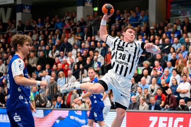 Balingen DHB Cup round of 16 HBW Balingen THW Kiel Lukas Laube THW Kiel Balingen Baden Württemberg Germany