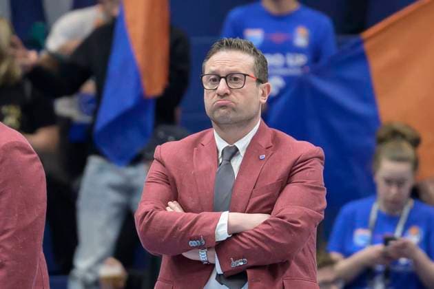 Marco Ramondino MBC, Head Coach , Syntainics MBC vs Valmira Glass Via, European North Basketball League 2025, Germany, Latvia, 05 11 2025 Foto Schulz Weissenfels Stadthalle Sachsen Anhalt Germany