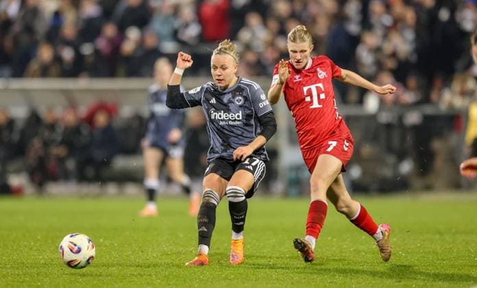 DEU, Frankfurt, Eintracht Frankfurt vs FC Köln, Google Pixel Frauen Bundesliga, DFB, Saison 2526, Stadion am Bretanobad, 9 Spieltag im Bild f l n r Pia Sophie Wolter Eintracht Frankfurt 17 , Anna Lena Stolze FC Köln 7 DFB DFL REGULATIONS PROHIBIT ANY USE OF PHOTOGRAPHS AS IMAGE SEQUENCES AND OR QUASI VIDEO, 05 11 2025 Copyright: HMBxMedia HendrikxHamelau