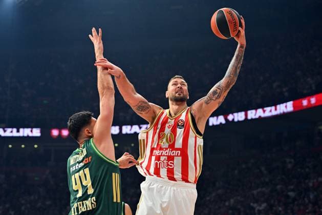 CRVENA ZVEZDA vs PANATHINAIKOS DONATAS MONTIEJUNAS, basketball player of Crvena zvezda, during the Euroleague match against Panathinaikos, at Belgrade Arena. Belgrade, 05.11.2025. photo: MN Press photo BASKETBALL, EUROLEAGUE, CRVENA ZVEZDA, PANATHINAIKOS Belgrade Belgrade Arena Serbia Copyright: xMarkoxMetlasx xMNxPressx
