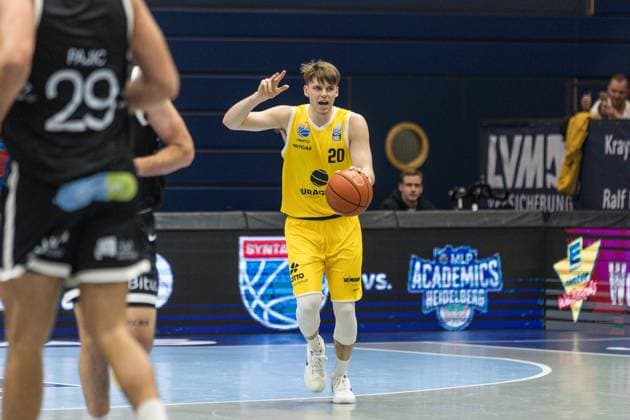 GER, European North Basketball League, ENBL, 2025 2026, Syntainics MBC Valmiera Glass VIA 05 11 2025, Stadthalle, Weißenfels, GER, European North Basketball League, ENBL, 2025 2026, Syntainics MBC Valmiera Glass VIA Perttu Blomgren Syntainics MBC, 20 Â Photo Alexander Trienitz Weißenfels Stadthalle Sachsen Anhalt Germany