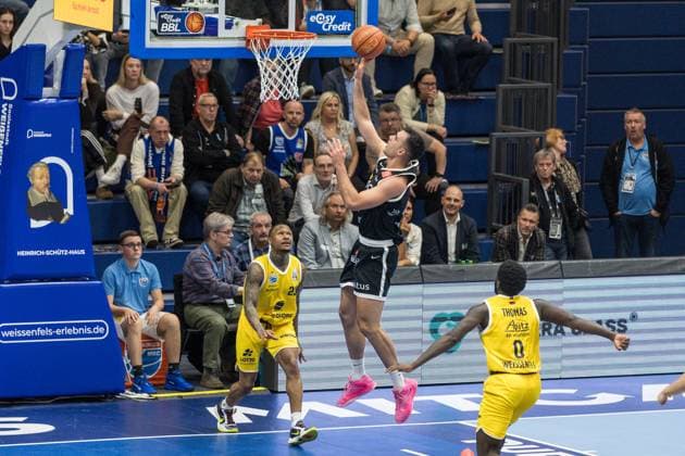 GER, European North Basketball League, ENBL, 2025 2026, Syntainics MBC Valmiera Glass VIA 05 11 2025, Stadthalle, Weißenfels, GER, European North Basketball League, ENBL, 2025 2026, Syntainics MBC Valmiera Glass VIA Omar Pajic Valmiera Glass VIA, 29 Â Photo Alexander Trienitz Weißenfels Stadthalle Sachsen Anhalt Germany