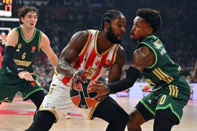 CRVENA ZVEZDA vs PANATHINAIKOS SAMMY OJELEYE, basketball player of Crvena zvezda, during the Euroleague match against Panathinaikos, at Belgrade Arena. Belgrade, 05.11.2025. photo: MN Press photo BASKETBALL, EUROLEAGUE, CRVENA ZVEZDA, PANATHINAIKOS Belgrade Belgrade Arena Serbia Copyright: xMarkoxMetlasx xMNxPressx