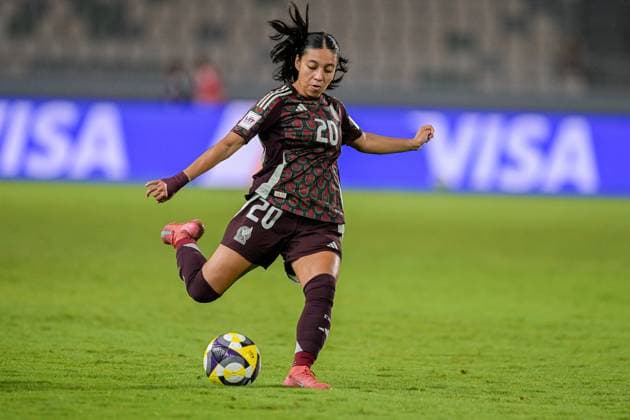 20 Alvarado V. (Defender) of Mexico U-17 is in action during the FIFA U-17 Women s World Cup Morocco 2025 Semifinal match between Netherlands and Mexico in Rabat, Morocco, on November 5, 2025, at the Olympic Stadium  Copyright: xAndreaxAmato IPAxSportx xipa-agency.netx xx IPA_67574602 IPA_Agency_IPA67574602