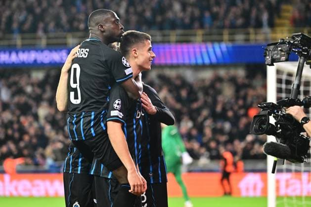 Club Brugge v Barcelona - UEFA Champions League BRUGGE, BELGIUM - NOVEMBER 05 : Tresoldi Nicolo forward of Club Brugge celebrating scoring a goal during the UEFA Champions League 2025 26 League Phase MD4 match between Club Brugge and Barcelona on November 5, 2025 in Brugge, Belgium, 05 11 2025 Brugge Belgium  Copyright: xPeterxDexVoechtx