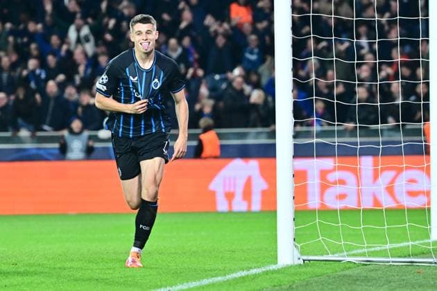 Club Brugge v Barcelona - UEFA Champions League BRUGGE, BELGIUM - NOVEMBER 05 : Tresoldi Nicolo forward of Club Brugge celebrating scoring a goal during the UEFA Champions League 2025 26 League Phase MD4 match between Club Brugge and Barcelona on November 5, 2025 in Brugge, Belgium, 05 11 2025 Brugge Belgium  Copyright: xPeterxDexVoechtx