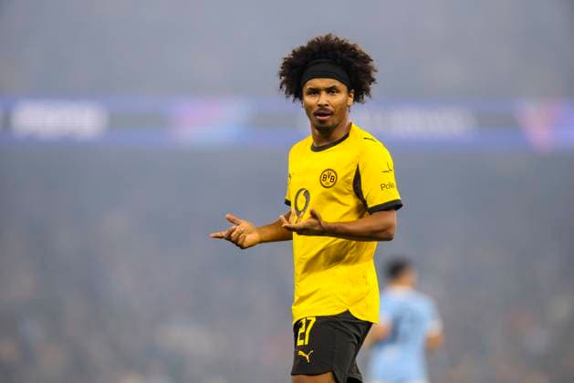 Manchester City v Borussia Dortmund, UEFA Champions League Borussia Dortmund forward Karim Adeyemi (27) during the Manchester City v Borussia Dortmund UEFA Champions League Round 1 League Stage match at the Etihad Stadium, Manchester, England on 5 November 2025 Credit: Phil Duncan Every Second Media Editorial use only. All images are copyright Every Second Media Limited. No images may be reproduced without prior permission. Copyright: xIMAGO EveryxSecondxMediax ESM-1655-0019 PhilxDuncanx xEveryxSecondxMediax