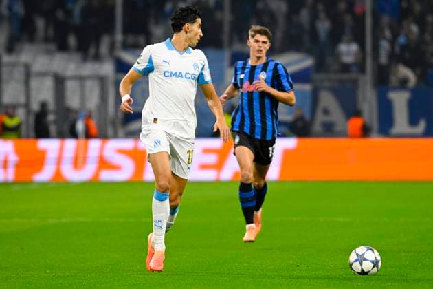 FOOTBALL : Olympique de Marseille VS Atalanta Bergame - UEFA Champions League - 05 11 2025 Nayef Aguerd (OM) - UEFA Champions League match between Olympique de Marseille and Atalanta Bergame on November 5, 2025 at the Orange Velodrome Stadium in Marseille. MarseilleFrance  Copyright: xWilliamxCannarellax