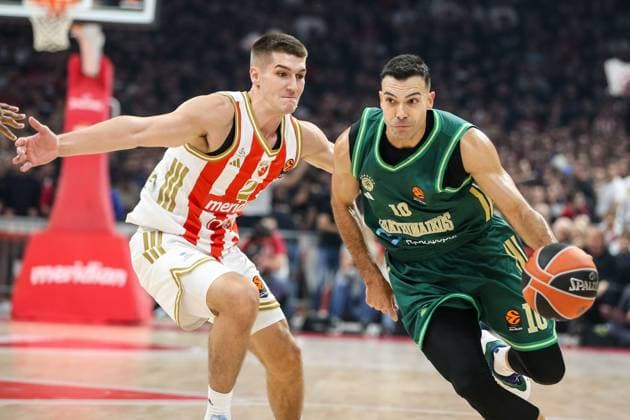 Crvena Zvezda Meridianbet Belgrade v Panathinaikos Aktor Athens - Euroleague BELGRADE, SERBIA - NOVEMBER 05: Kostas Sloukas (10) of Panathinaikos AKTOR in action during the EuroLeague Regular Season Round 9 match between Crvena Zvezda Meridianbet Belgrade and Panathinaikos Aktor Athens at Belgrade Arena on November 05, 2025 in Belgrade, Serbia. Filip Stevanovic Anadolu Belgrade Serbia. Editorial use only. Please get in touch for any other usage.  Copyright: x2025xAnadoluxFilipxStevanovicx