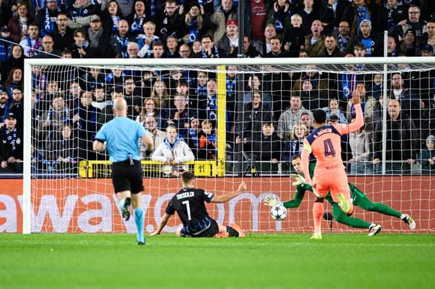 Club Brugge v Barcelona - UEFA Champions League BRUGGE, BELGIUM - NOVEMBER 05 : Tresoldi Nicolo forward of Club Brugge scoring a goal (1-0) during the UEFA Champions League 2025 26 League Phase MD4 match between Club Brugge and Barcelona on November 5, 2025 in Brugge, Belgium, 05 11 2025 Brugge Belgium  Copyright: xNicoxVereeckenx