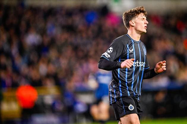 Club Brugge v Barcelona - UEFA Champions League BRUGGE, BELGIUM - NOVEMBER 05 : Tzolis Christos forward of Club Brugge missing an opportunity during the UEFA Champions League 2025 26 League Phase MD4 match between Club Brugge and Barcelona on November 5, 2025 in Brugge, Belgium, 05 11 2025 Brugge Belgium  Copyright: xTomasxSiskx