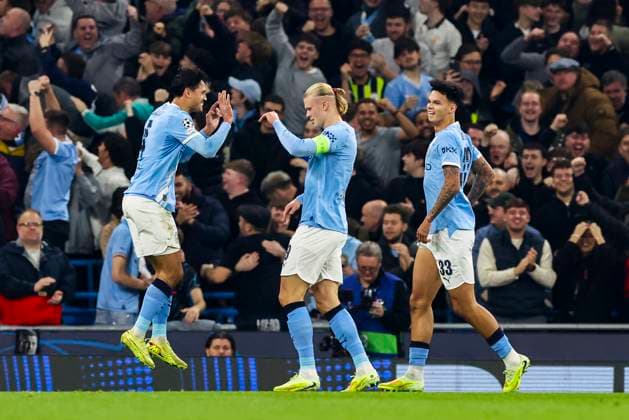 Manchester City v Borussia Dortmund, UEFA Champions League Manchester City forward Erling Haaland (9) scores a GOAL 2-0 and celebrates during the Manchester City v Borussia Dortmund UEFA Champions League Round 1 League Stage match at the Etihad Stadium, Manchester, England on 5 November 2025 Credit: Phil Duncan Every Second Media Editorial use only. All images are copyright Every Second Media Limited. No images may be reproduced without prior permission. Copyright: xIMAGO EveryxSecondxMediax ESM-1655-0046 PhilxDuncanx xEveryxSecondxMediax