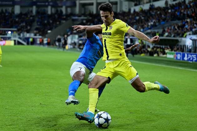 November 5, 2025, Limassol, Limassol, Cyprus: ALONSO PEDRAZA (24) of Villareal and BRUNO (7) of Pafos in action during the UEFA Champions League phase matchday 4 game beetwen Pafos FC and Villareal FC at Alphamega Stadium in Limassol,Cyprus on 05 of November r 2025 Limassol Cyprus - ZUMAk195 20251105_znp_k195_003 Copyright: xXenophonxKarakalosx