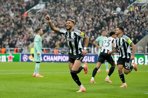 Newcastle United v Athletic Club, Newcastle, UK - 5 Nov 2025 Goal celebrations for Joelinton of Newcastle United during the Champions League Match between Newcastle United and Athletic Club at St James Park, Newcastle on 5 November. Newcastle St James Park Northumberland GBR Copyright: xHarryxCornish PPAUKx PPA-227815