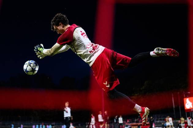 COLOGNE, GERMANY - 5 NOVEMBER, 2025: - The football match of UEFA Youth League 1.FC Koeln vs Racing FC Union at Franz Kremer Stadium.  Copyright: xVITALIIxKLIUIEVx