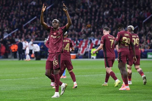 Soccer Champions League group stage matchday 4 Ajax Amsterdam Galatasaray SK on 05 11 2025 at the Johan Cruijff ArenA in Amsterdam Goal celebration to 0 1 by Victor Osimhen Istanbul xRx
