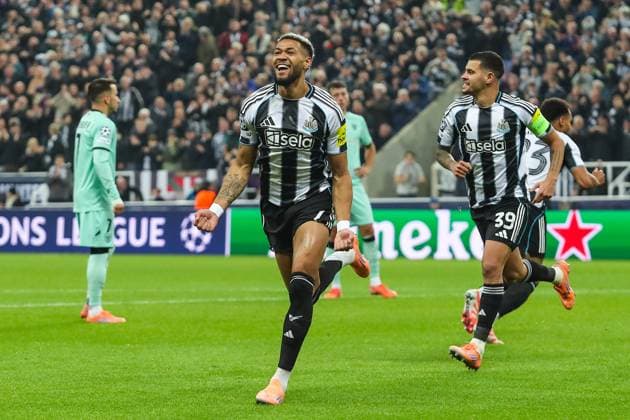 Newcastle United v Athletic Club, UEFA Champions League Joelinton Of Newcastle United scores a GOAL 2-0 and celebrates during the Newcastle United v Athletic Club UEFA Champions League Round 1 match at St. James Park, Newcastle Upon Tyne, England on 5 November 2025 Credit: Lee Keuneke Every Second Media Editorial use only. All images are copyright Every Second Media Limited. No images may be reproduced without prior permission. Copyright: xIMAGO EveryxSecondxMediax ESM-1656-0074 LeexKeunekex xEveryxSecondxMediax
