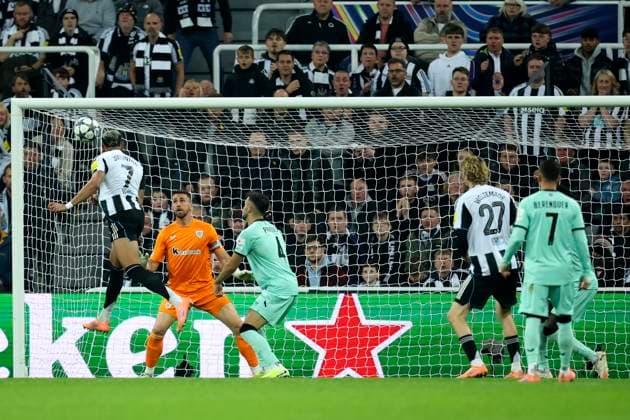 Newcastle United FC v Athletic Club - UEFA Champions League 2025 26 League Phase MD4 Joelinton of Newcastle United scores 2nd goal during the UEFA Champions League 2025 26 League Phase MD4 match between Newcastle United FC and Athletic Club at St James Park on November 5, 2025 in Newcastle upon Tyne, England. Newcastle upon Tyne St. James Park England United Kingdom Copyright: xEdxSykes Sportsphoto APLx 14140428