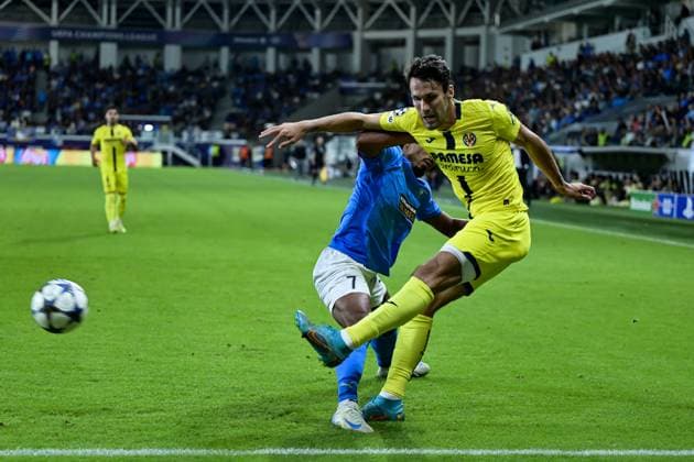 November 5, 2025, Limassol, Limassol, Cyprus: BRUNO (7) of Pafos and ALONSO PEDRAZA (24) of Villareal in action during the UEFA Champions League phase matchday 4 game beetwen Pafos FC and Villareal FC at Alphamega Stadium in Limassol,Cyprus on 05 of November r 2025 Limassol Cyprus - ZUMAk195 20251105_znp_k195_015 Copyright: xXenophonxKarakalosx