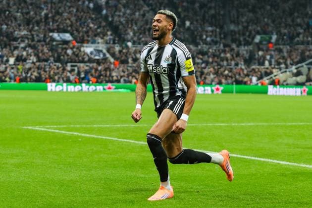 Newcastle United v Athletic Club, UEFA Champions League Joelinton Of Newcastle United scores a GOAL 2-0 and celebrates during the Newcastle United v Athletic Club UEFA Champions League Round 1 match at St. James Park, Newcastle Upon Tyne, England on 5 November 2025 Credit: Lee Keuneke Every Second Media Editorial use only. All images are copyright Every Second Media Limited. No images may be reproduced without prior permission. Copyright: xIMAGO EveryxSecondxMediax ESM-1656-0082 LeexKeunekex xEveryxSecondxMediax