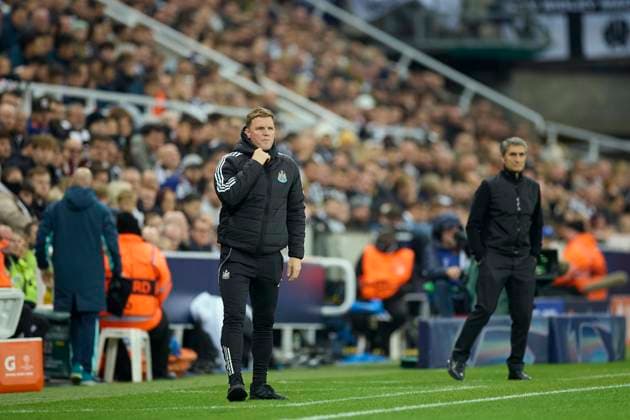 Newcastle United FC v Athletic Club - UEFA Champions League 2025 26 League Phase MD4 Eddie Howe, head coach of Newcastle United FC, looks on during the UEFA Champions League 2025 26 League Phase MD4 match between Newcastle United FC and Athletic Club at St James Park on November 5, 2025, in Newcastle upon Tyne, England. Newcastle upon Tyne St James Park Newcastle upon Tyne England _L1_3863_9238 Copyright: xRicardoxLarreinax