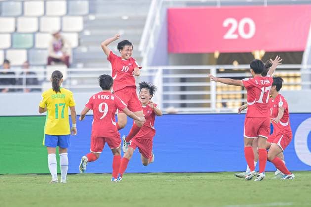 CALCIO - FIFA Mondiali - U17, U 17 Women - Semifinal - Brazil vs North Korea 10 Yu Y. Jong Hyang (Forward) of Korea DPR U-17 celebrates the goal of 1-0 during the FIFA U-17 Women s World Cup Morocco 2025 Semifinal match between Brazil and Korea DPR in Rabat, Morocco, on November 5, 2025, at the Olympic Stadium Morocco Morocco  Copyright: xIPAxSport ABACAx
