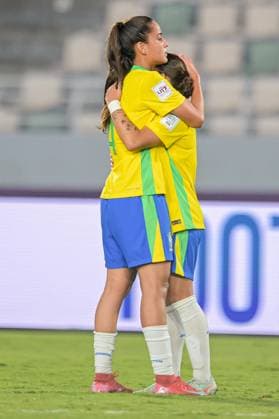 CALCIO - FIFA Mondiali - U17, U 17 Women - Semifinal - Brazil vs North Korea Brazil expresses disappointment after the 0-2 the FIFA U-17 Women s World Cup Morocco 2025 Semifinal match between Brazil and Korea DPR in Rabat, Morocco, on November 5, 2025, at the Olympic Stadium Morocco Morocco  Copyright: xIPAxSport ABACAx