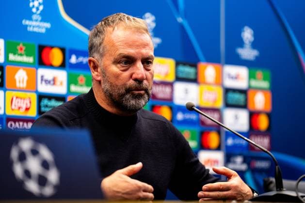 BRUGES, BELGIUM - NOVEMBER 5: FC Barcelona, Barca head coach Hansi Flick attends a press conference, PK, Pressekonferenz after the UEFA Champions League 2025 26 League Phase MD4 match between Club Brugge KV and FC Barcelona at Jan Breydelstadion on November 5, 2025 in Bruges, Belgium. (Photo by Rene Nijhuis) SPO  Copyright: xRenexNijhuis