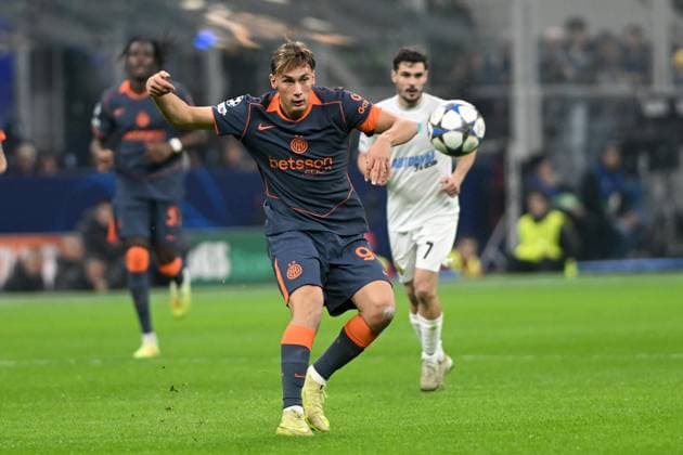 FRANCESCO PIO ESPOSITO, Inter, Champions League 2025-26 Inter-Kairat Almaty 2-1, azione, action, single shot CHAMPIONS LEAGUE 2025-26 INTER-KAIRAT ALMATY 2-1