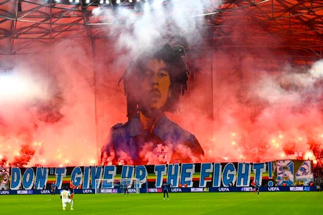 FOOTBALL : Olympique de Marseille VS Atalanta Bergame - UEFA Champions League - 05 11 2025 Tifo OM - UEFA Champions League match between Olympique de Marseille and Atalanta Bergame on November 5, 2025 at the Orange Velodrome Stadium in Marseille. MarseilleFrance  Copyright: xWilliamxCannarellax