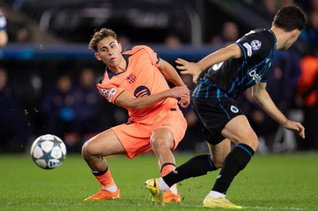2025-11-05 Club Brugge KV v FC Barcelona, Barca - UEFA Champions League 2025 26 League Phase MD4 BRUGES, BELGIUM - NOVEMBER 5: Fermin Lopez of FC Barcelona during the UEFA Champions League 2025 26 League Phase MD4 match between Club Brugge KV and FC Barcelona at Jan Breydelstadion on November 5, 2025 in Bruges, Belgium. Bruges Jan Breydelstadion Belgium Content not available for redistribution in The Netherlands directly or indirectly through any third parties. Copyright: xJorisxVerwijstx