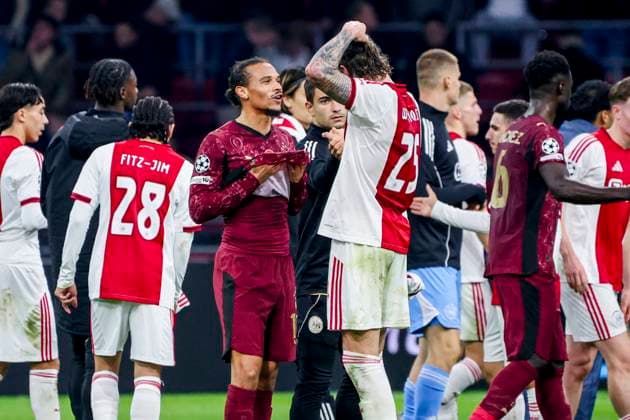 Leroy Sane of Galatasaray and Wout Weghorst of AFC Ajax looks on after the final whistle AFC Ajax v Galatasaray A.S., UEFA Champions League 2025 26 League Phase MD4, AFC Ajax v Galatasaray A.S., Johan Cruijff ArenA, November 5, 2025, Amsterdam, Netherlands.