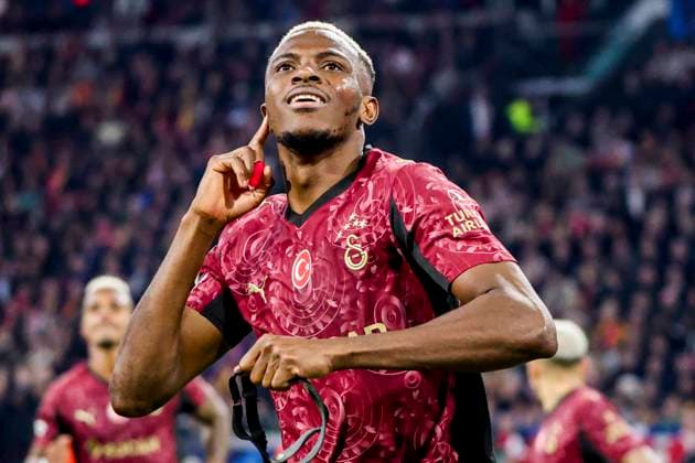 Victor Osimhen of Galatasaray celebrates after scoring his teams second goal AFC Ajax v Galatasaray A.S., UEFA Champions League 2025 26 League Phase MD4, AFC Ajax v Galatasaray A.S., Johan Cruijff ArenA, November 5, 2025, Amsterdam, Netherlands.