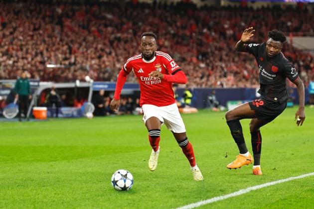 Dodi Lukebakio (Benfica), NOVEMBER 5, 2025 - Football Soccer : UEFA Champions League League phase match day 4 between SL Benfica - Bayer 04 Leverkusen at the Estadio do SL Benfica in Lisbon, Portugal. Noxthirdxpartyxsales  aflo_309481406