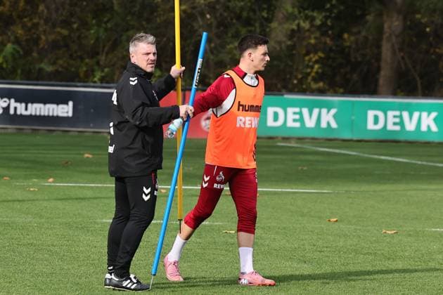 1 FC Köln 1 FC Köln, Training, from left Lukas Kwasniok, Said El Mala 1 FC Köln , 06 11 2025, Bild